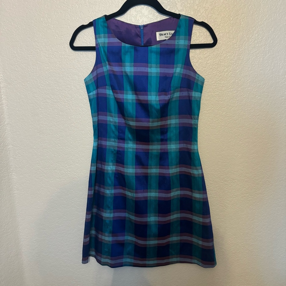 Tracy Lynch Blue and Green Plaid Women's Dress
Size 2